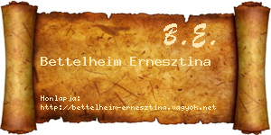 Bettelheim Ernesztina névjegykártya