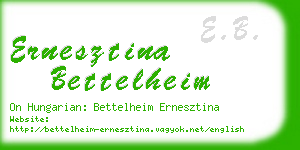 ernesztina bettelheim business card